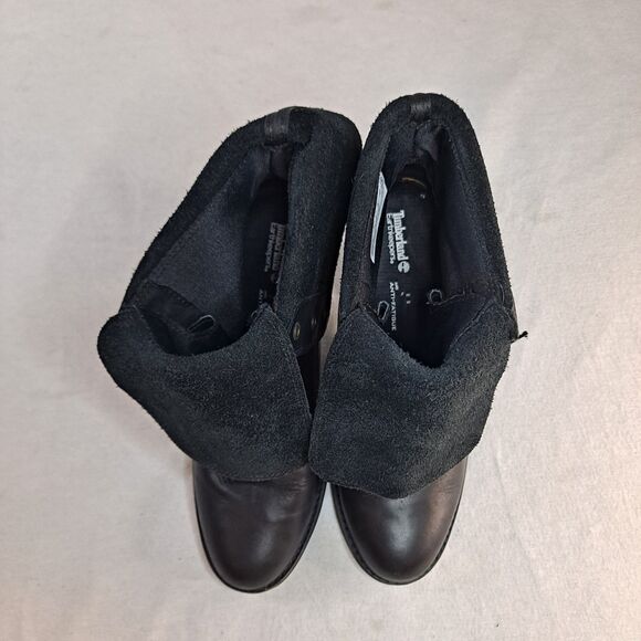 Timberline Stratham Heights Boots Fold Down Heeled 8622A Women 8 Black Leather - Picture 11 of 14